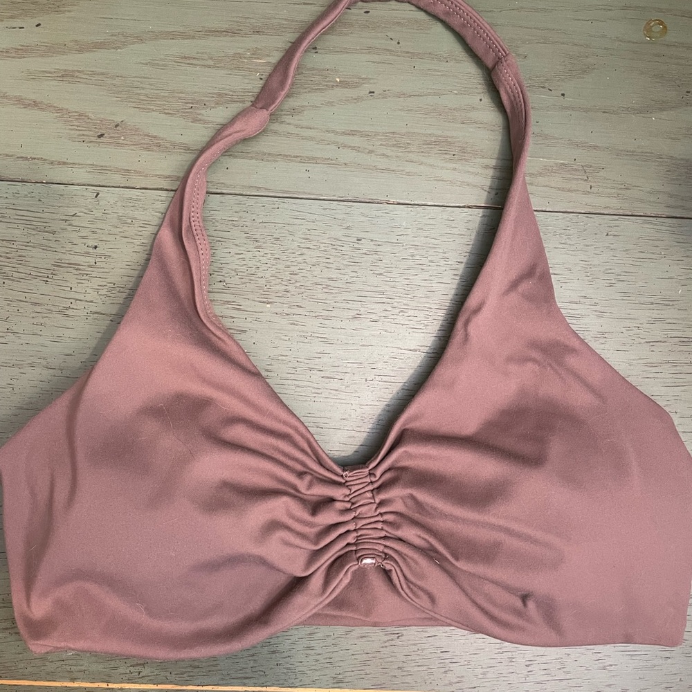 Brown halter sports bra with pads